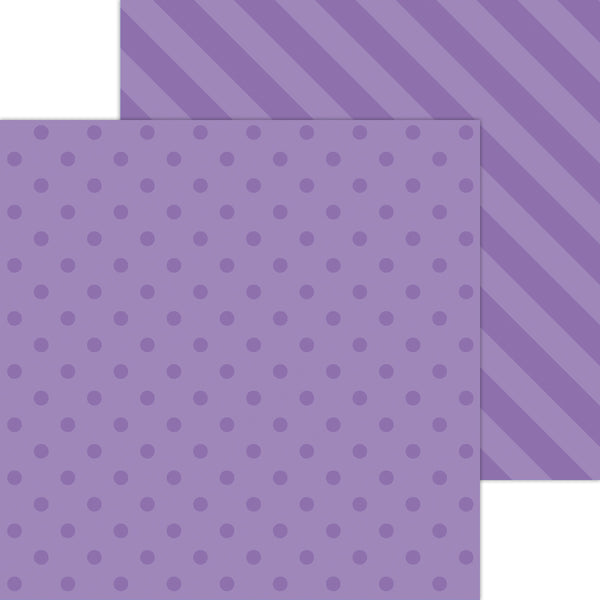 Doodlebug Petite Prints: 6125 Dot-Stripe Orchid (Single Sheet)