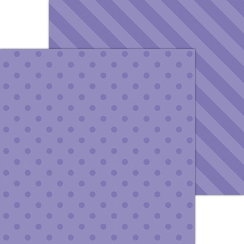 Doodlebug Petite Prints: 6126 Dot-Stripe Lilac (Single Sheet)