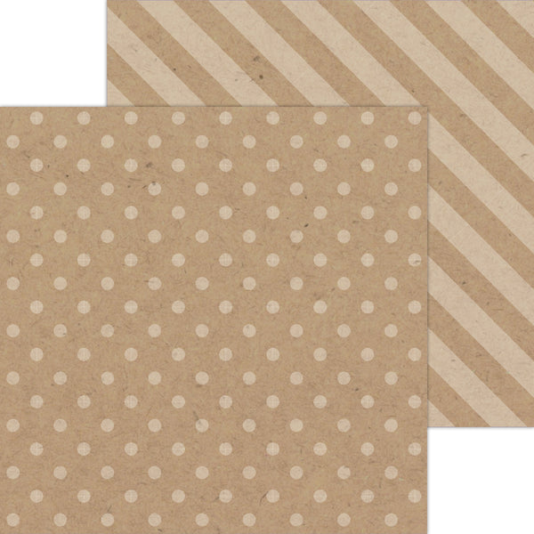 Doodlebug Petite Prints: 6127 Dot-Stripe Kraft (Single Sheet)