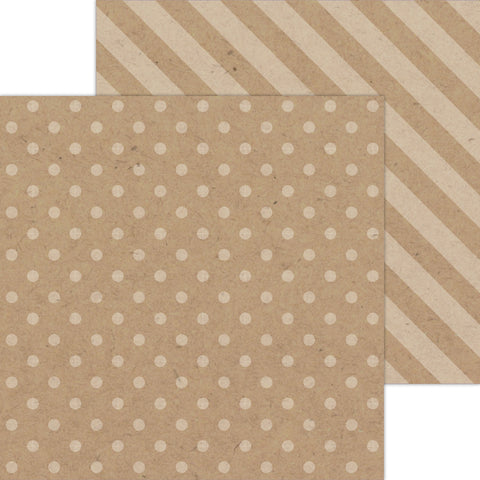 Doodlebug Petite Prints: 6127 Dot-Stripe Kraft (Single Sheet)