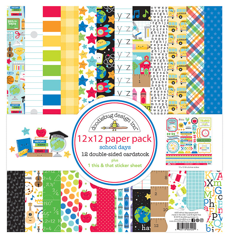 Doodlebug Patterns Doodlebug Pattern Paper Collection: 6420 School Days – The-Whole-Kit-N ...