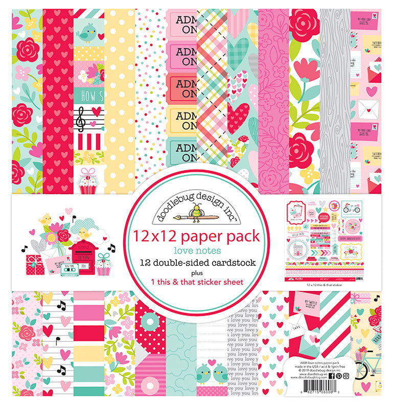 Doodlebug Patterns Doodlebug Pattern Paper Collection: 6608 Love Notes – The-Whole-Kit-N ...