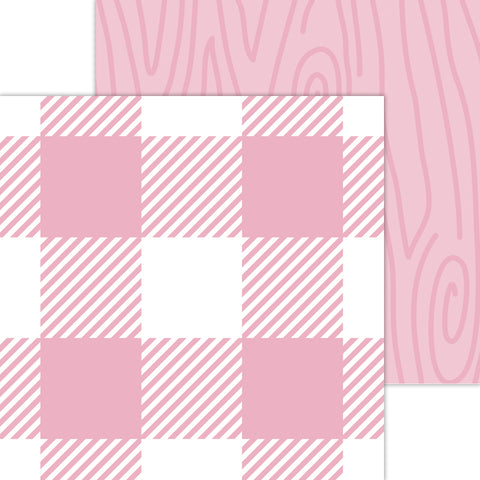 Doodlebug Petite Prints: 7061 Buffalo Check-Woodgrain Cupcake (25-Sheet Pack)