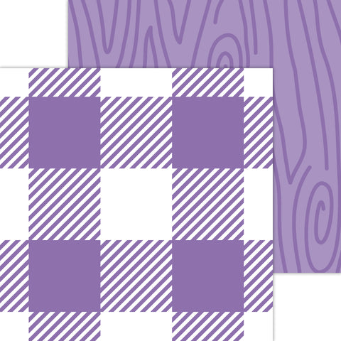 Doodlebug Petite Prints: 7078 Buffalo Check-Woodgrain Orchid (25-Sheet Pack)