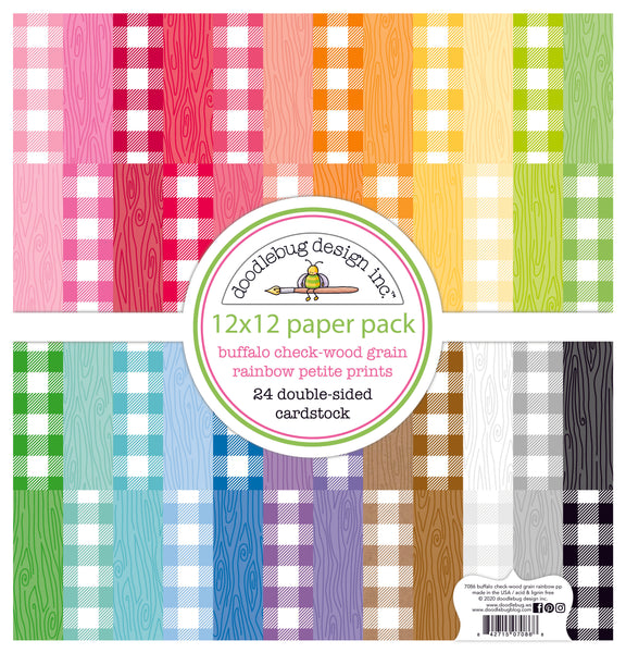 *Doodlebug Petite Prints: 7086 Buffalo Check-Woodgrain Collection Pack