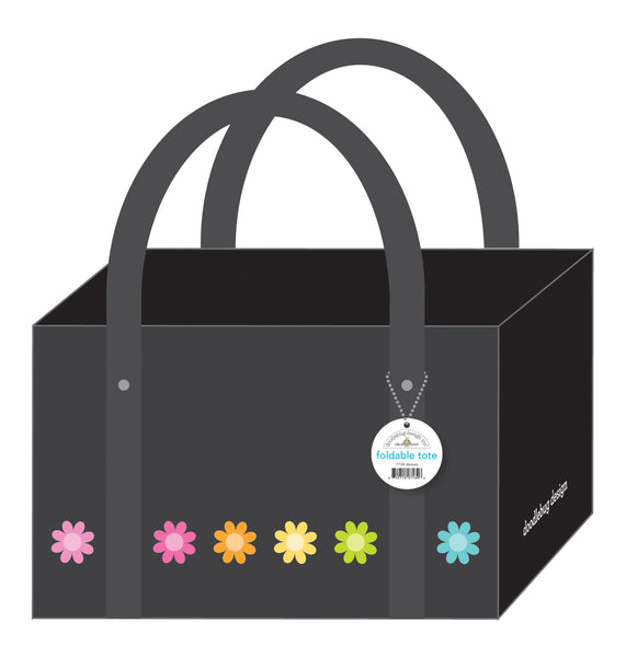 Doodlebug Foldable Canvas Tote: Daisies