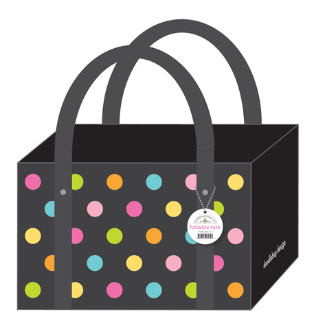 Doodlebug Foldable Canvas Tote: Polka Dot
