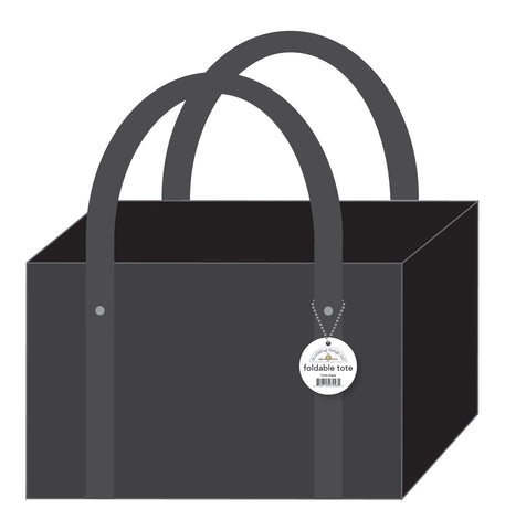 Doodlebug Foldable Canvas Tote: Black