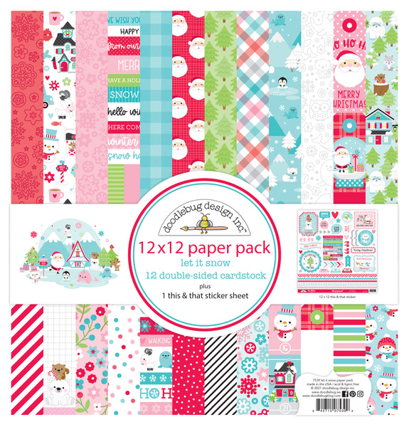 Doodlebug Pattern Paper Collection: 7539 Let it Snow