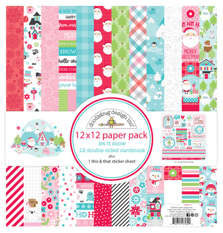 Doodlebug Pattern Paper Collection: 7539 Let it Snow