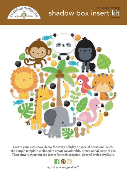 Doodlebug Shadow Box Collection Kit: 7732 At the Zoo