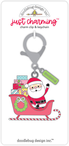 Doodlebug Key Chain "Just Charming": 7917 Here Comes Santa Claus