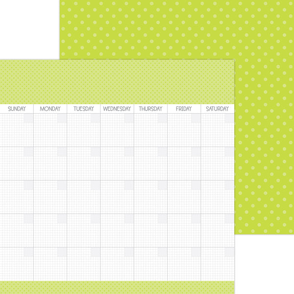 Doodlebug Day to Day Calendar Paper: 8054 Citrus (Single Sheet)