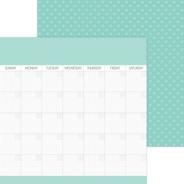 Doodlebug Day to Day Calendar Paper: 8055 Pistachio (Single Sheet)