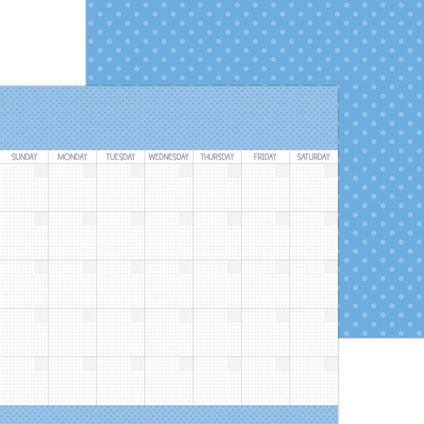 Doodlebug Day to Day Calendar Paper: 8057 Blue Jean (Single Sheet)