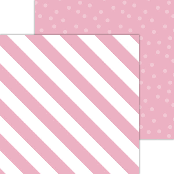 Doodlebug Petite Prints: 8068 Candy Stripe-Sprinkles Cupcake (Single Sheet)
