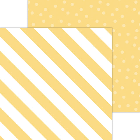 Doodlebug Petite Prints: 8076 Candy Stripe-Sprinkles Bumblebee (Single Sheet)