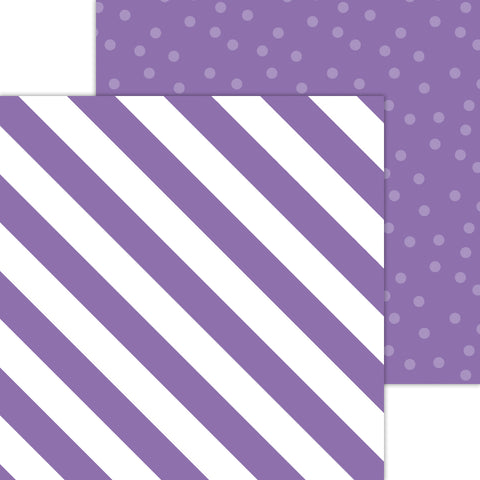 Doodlebug Petite Prints: 8085 Candy Stripe-Sprinkles Orchid (25-Sheet Pack)