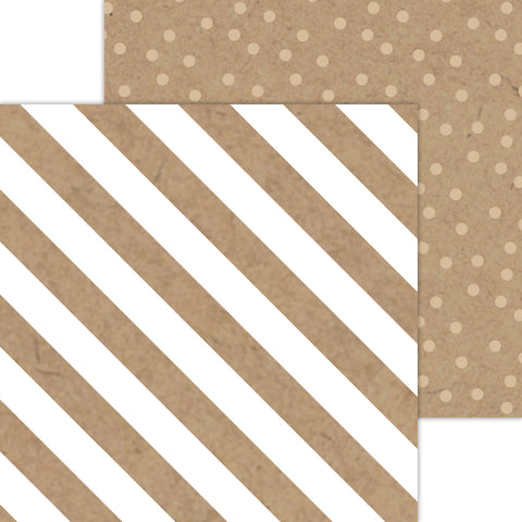 Doodlebug Petite Prints: 8087 Candy Stripe-Sprinkles Kraft (Single Sheet)