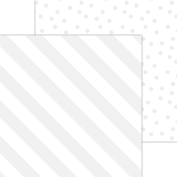 Doodlebug Petite Prints: 8089 Candy Stripe-Sprinkles Lily White (Single Sheet)