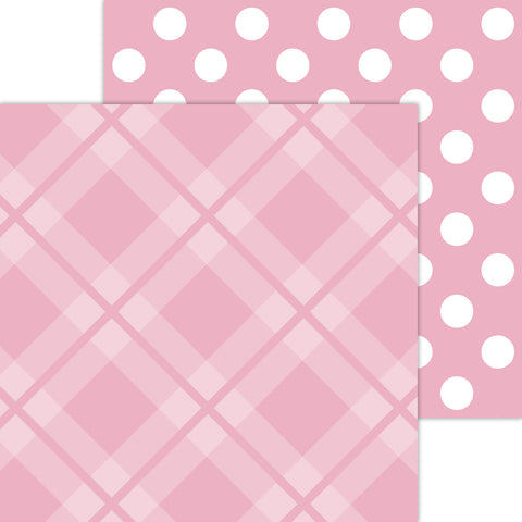 Doodlebug Petite Prints: 8092 Plaid-Polka Dot Cupcake (25-Sheet Pack)
