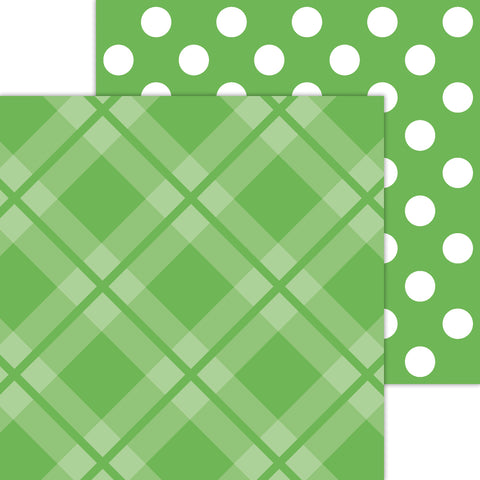 Doodlebug Petite Prints: 8104 Plaid-Polka Dot Grasshopper (25-Sheet Pack)