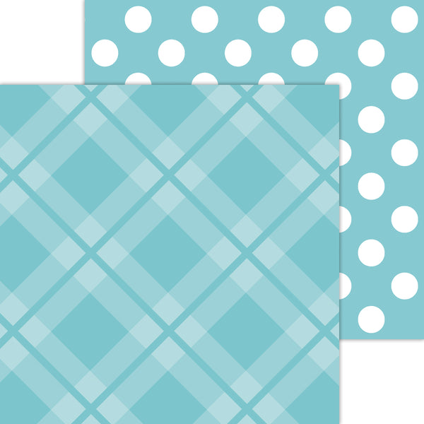 Doodlebug Petite Prints: 8106 Plaid-Polka Dot Swimming Pool (25-Sheet Pack)