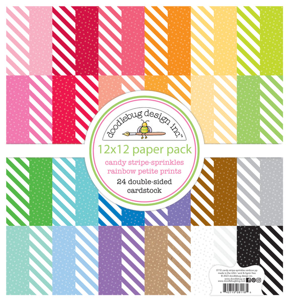 *Doodlebug Petite Prints: 8118 Candy Stripe-Sprinkles Collection Pack