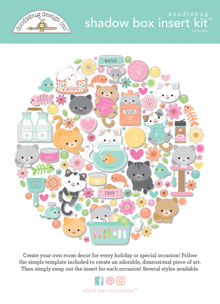 Doodlebug Shadow Box Collection Kit: 8130 Pretty Kitty