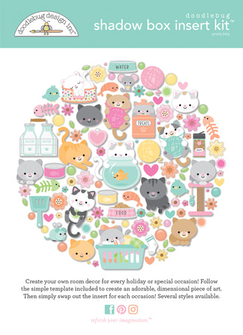 Doodlebug Shadow Box Collection Kit: 8130 Pretty Kitty