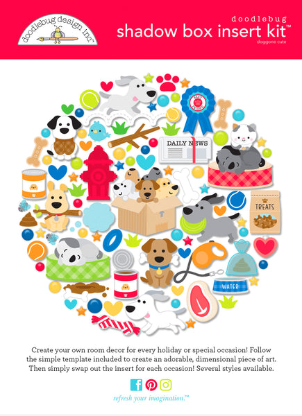 Doodlebug Shadow Box Collection Kit: 8131 Doggone Cute