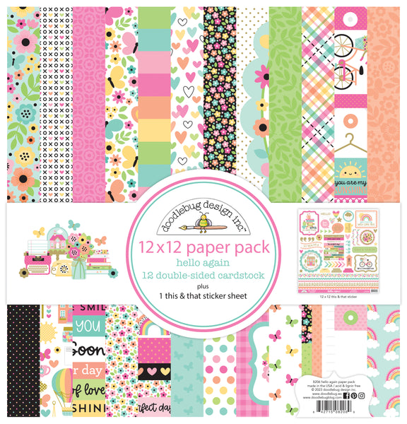 Doodlebug Pattern Paper Collection: 8206 Hello Again