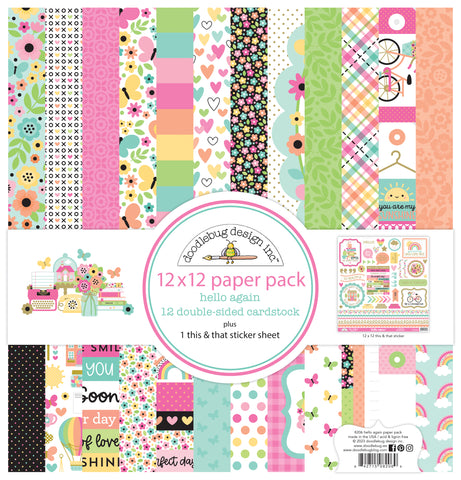 Doodlebug Pattern Paper Collection: 8206 Hello Again – The-Whole-Kit-N ...