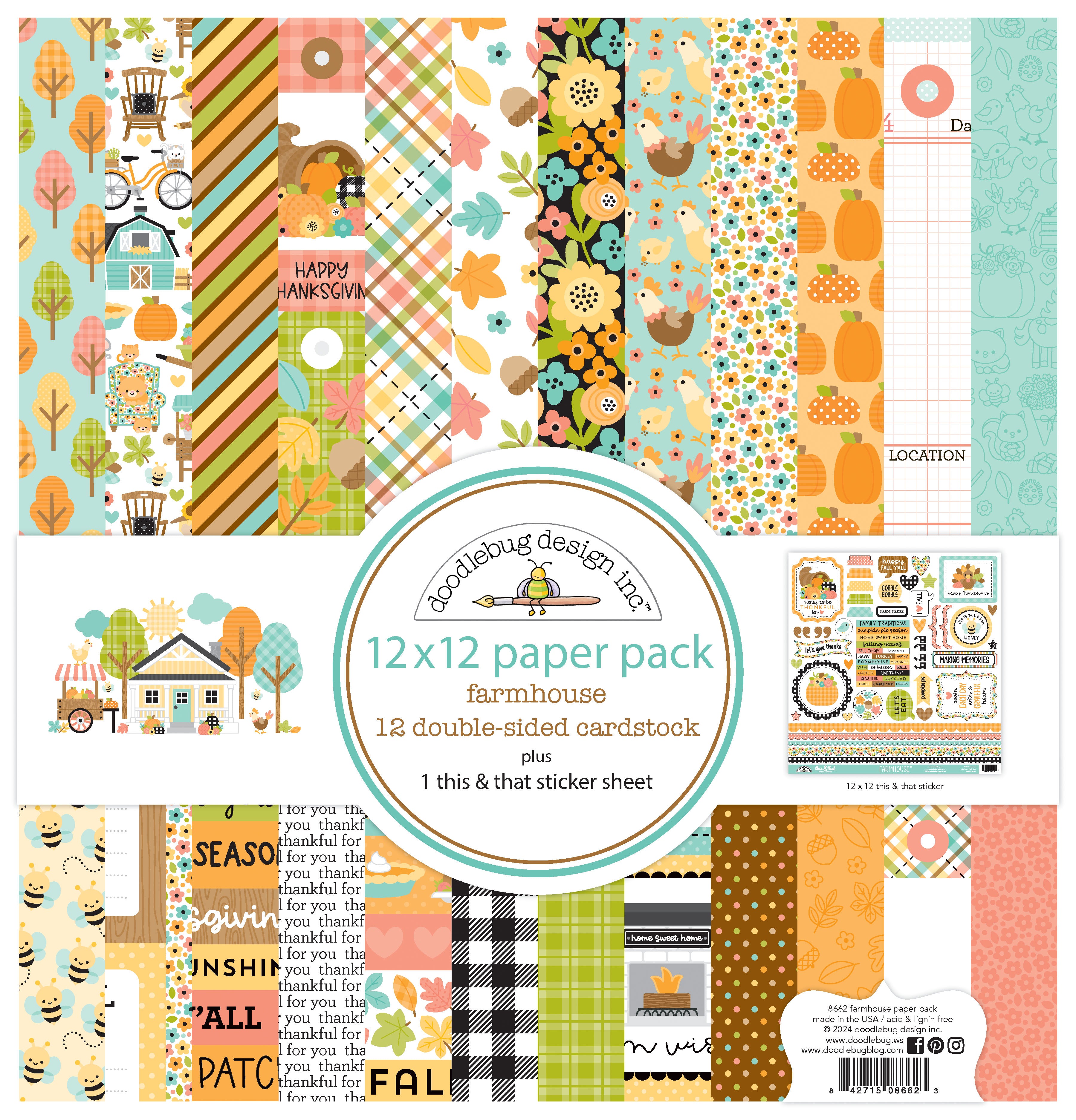 Doodlebug Patterns Doodlebug Pattern Paper Collection: 8662 Farmhouse – The-Whole-Kit-N ...