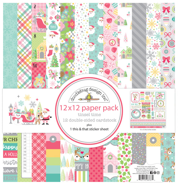 Doodlebug Pattern Paper Collection: 8767 Tinsel Time