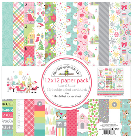 Doodlebug Pattern Paper Collection: 8767 Tinsel Time