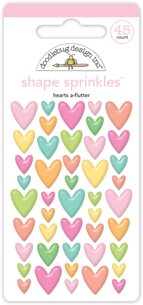 Doodlebug Shape Sprinkles: 8775 Hearts a Flutter