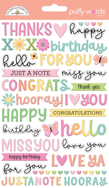 Doodlebug Puffy Words: 8788 Butterfly Kisses