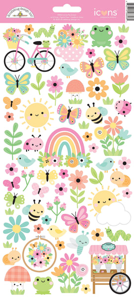 Doodlebug Icon Stickers: 8806 Butterfly Kisses