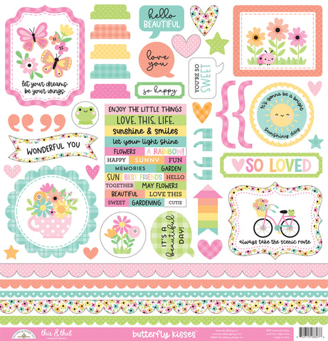 Doodlebug This & That Stickers: 8807 Butterfly Kisses