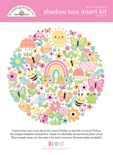 Doodlebug Shadow Box Collection Kit: 8825 Butterfly Kisses