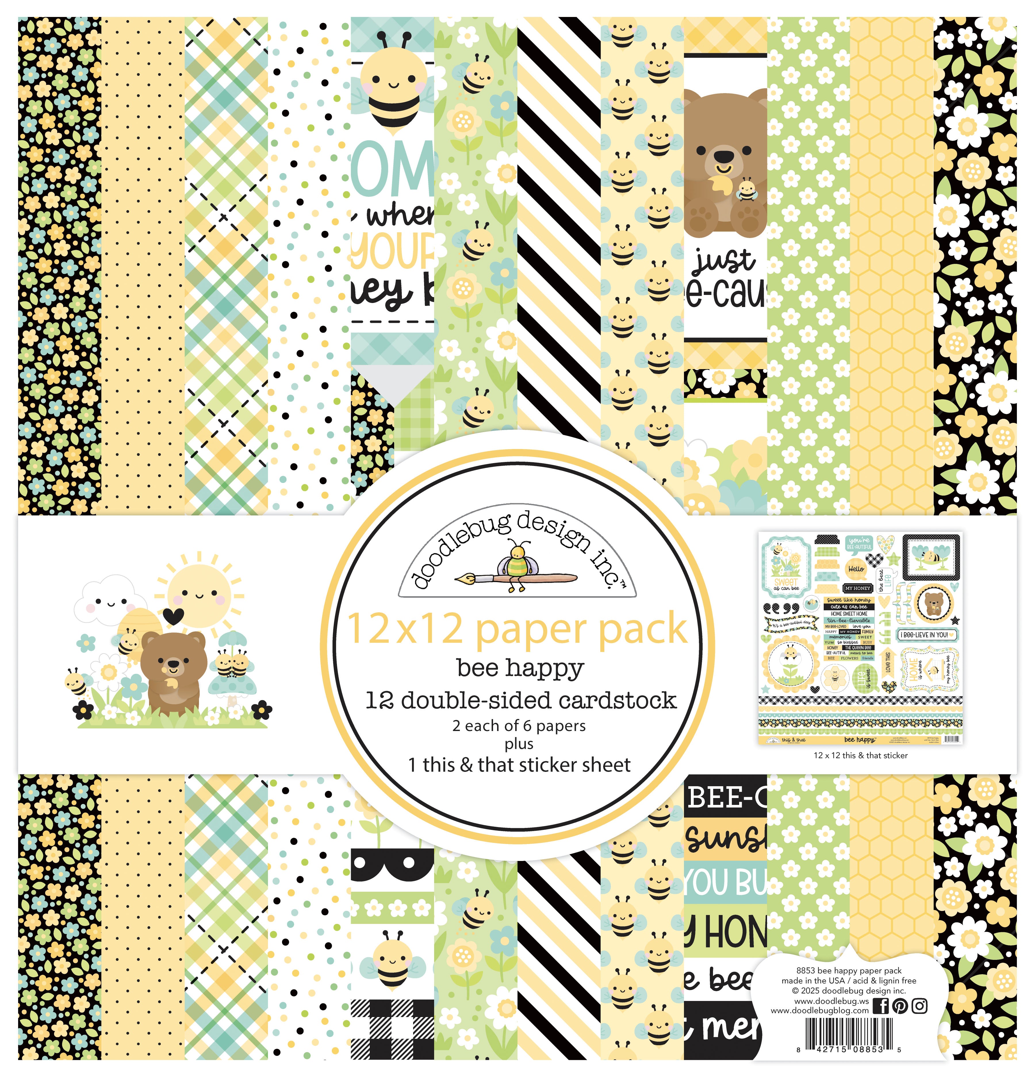 Doodlebug Patterns Doodlebug Pattern Paper Collection: 8853 Bee Happy – The-Whole-Kit-N ...