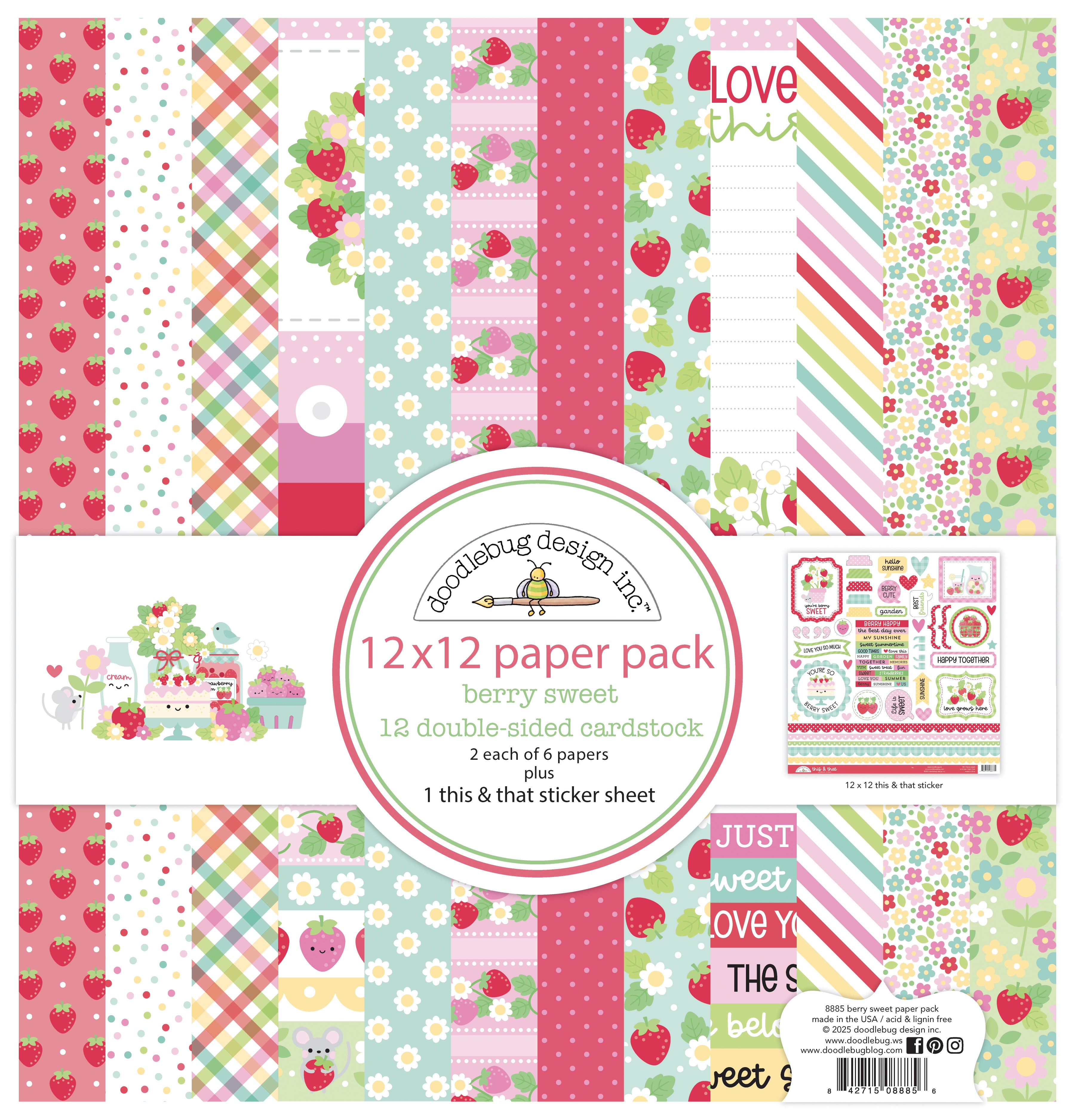 Doodlebug Patterns Doodlebug Pattern Paper Collection: 8885 Berry Sweet – The-Whole-Kit-N ...