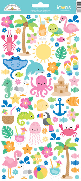 Doodlebug Icon Stickers: 8926 Summer Fun