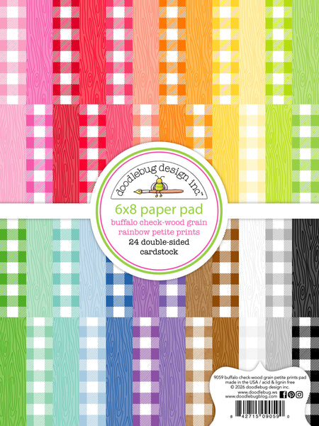 Doodlebug 6x8 Paper Pad: 9059 Buffalo Check Woodgrain