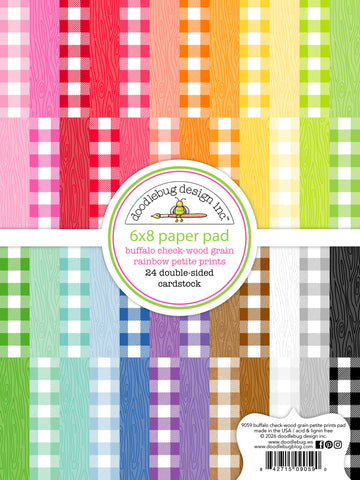 Doodlebug 6x8 Paper Pad: 9059 Buffalo Check Woodgrain