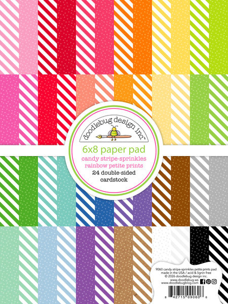 Doodlebug 6x8 Paper Pad: 9060 Candy Stripe Sprinkles