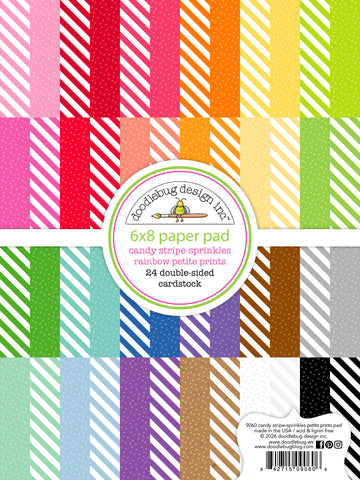 Doodlebug 6x8 Paper Pad: 9060 Candy Stripe Sprinkles