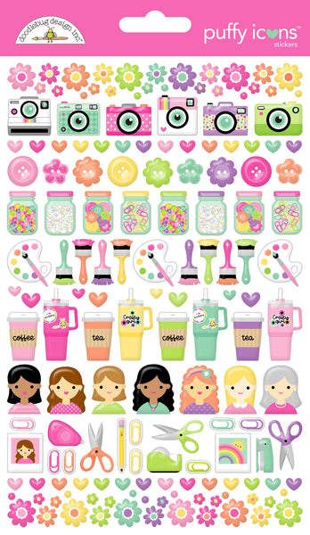 Doodlebug Puffy Icons: 9077 Color Me Crafty