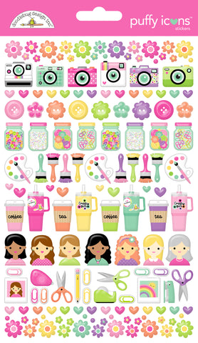 Doodlebug Puffy Icons: 9077 Color Me Crafty